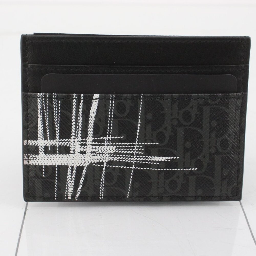 Dior Card Holder – Black Oblique Print